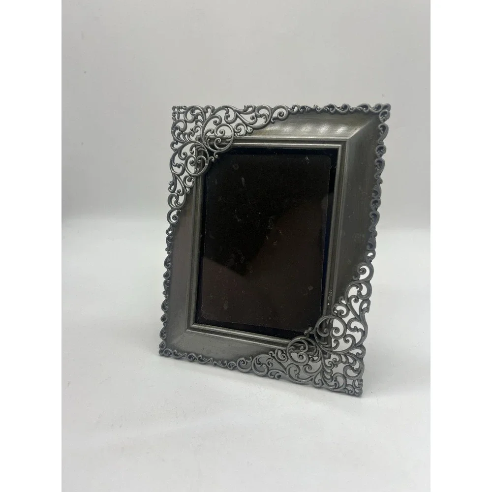 Vintage Pewter Metal Photo Picture Frame Mini Formal Gallery Wall 2